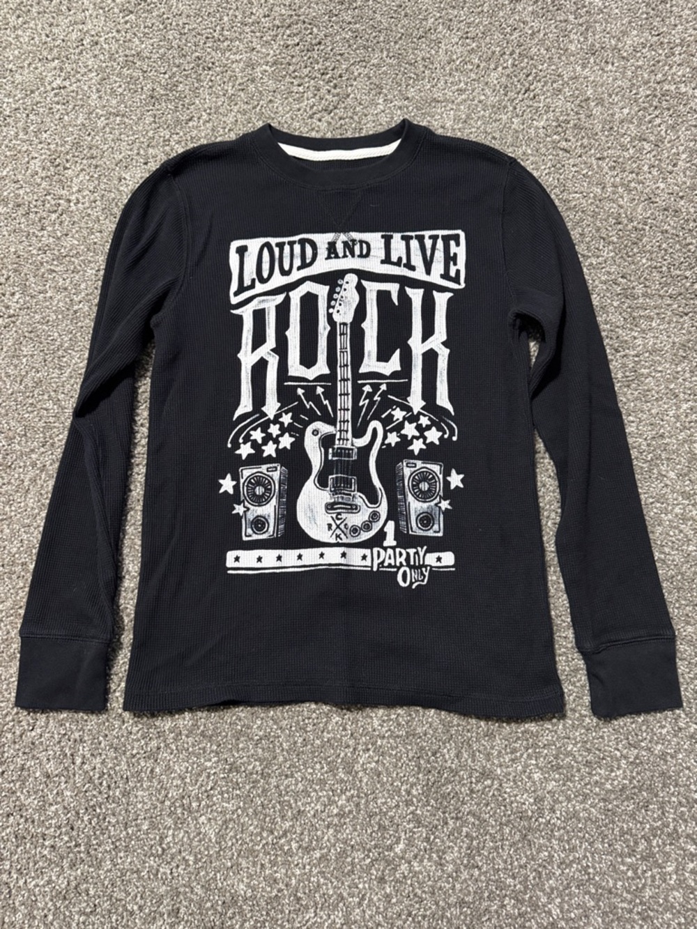 Arizona Jean Co Boys Black Loud and Live Rock Long-Sleeve Tee size L 14/16